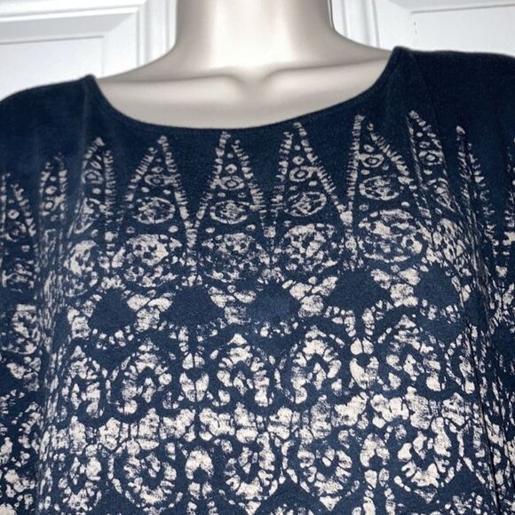 LUCKY BRAND Boho Bohemian Geometric Pattern Short Sleeve Tshirt Womens XL - Picture 3 of 6